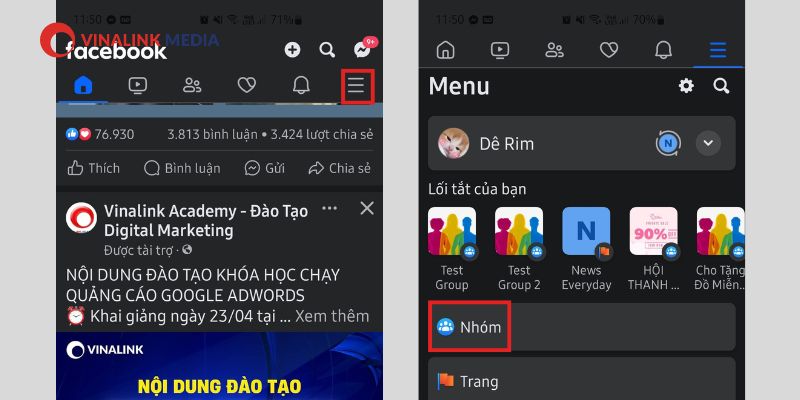 Cách xóa nhóm trên Facebook bằng điện thoại